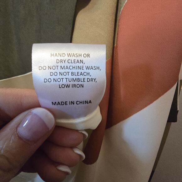 Hutch Anthropologie Abstract Wrap Maxi Dress Womens LG Green Geometric Flowy - Picture 16 of 16